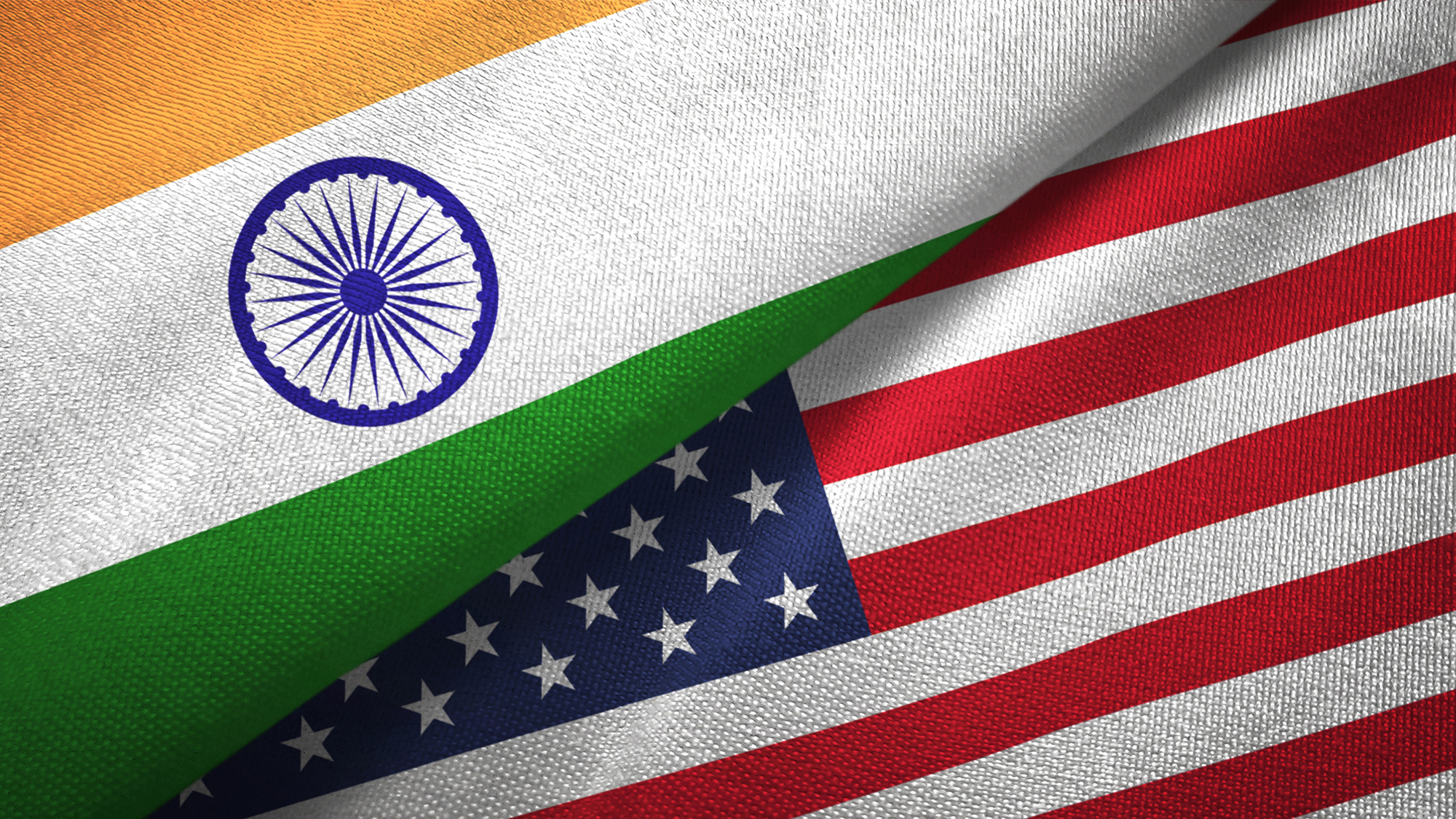 India and USA flag next to each other