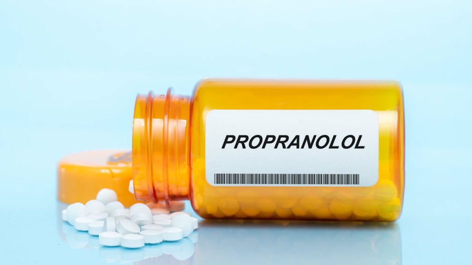 A pill bottle of propranolol.