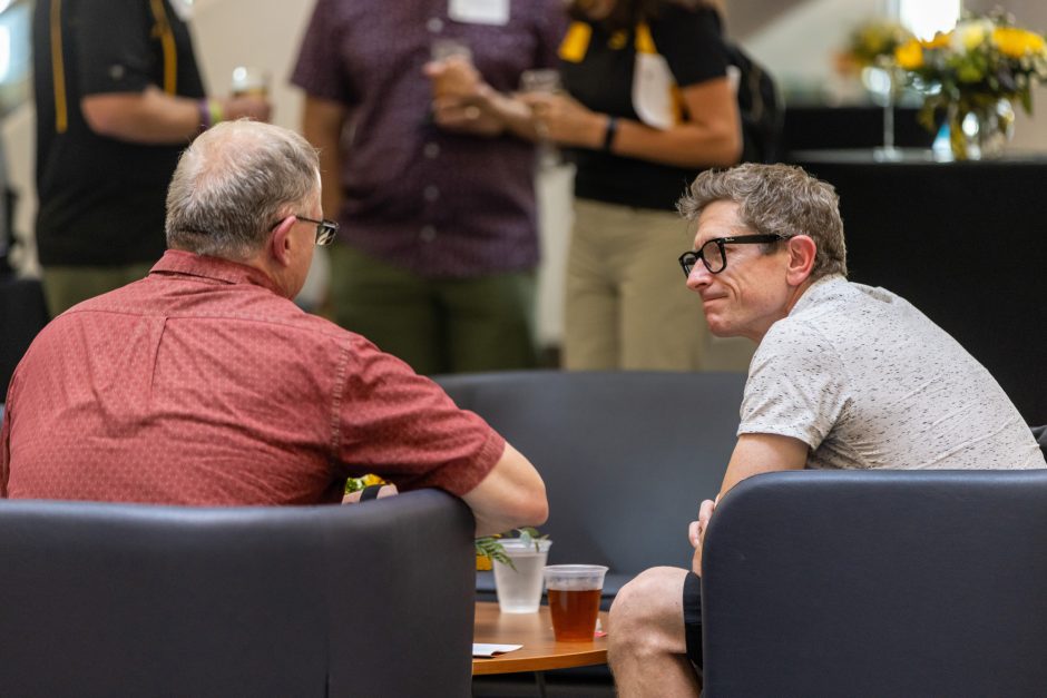 Two men sitting