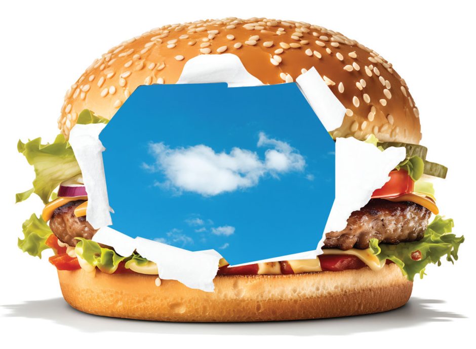 burger with a hole in it