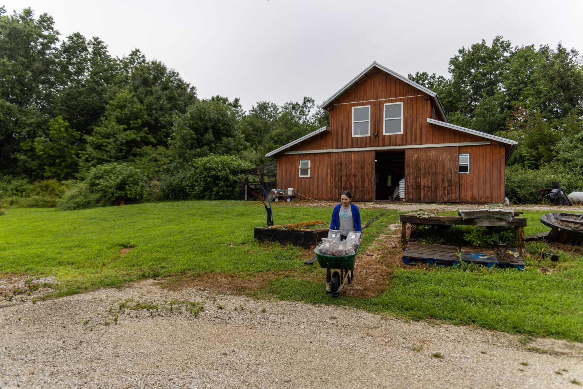 woman with wheelbarrow