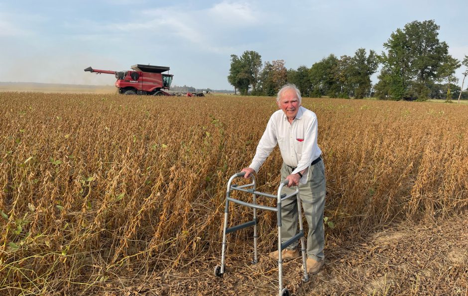 Orville Allen in soybean field