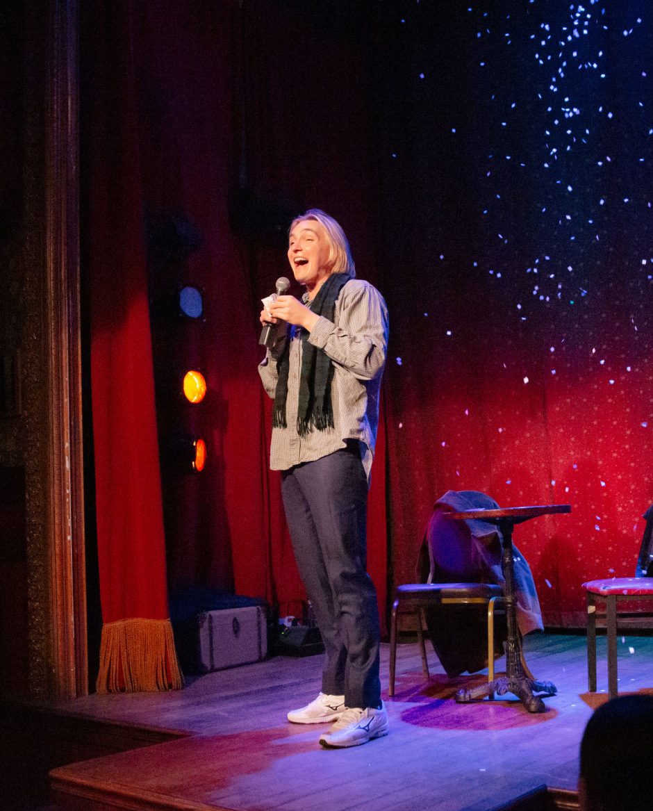 Comedian Peter Smith performing onstage