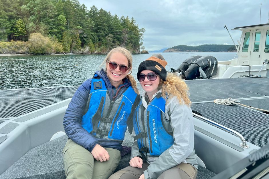 Two women on a boat