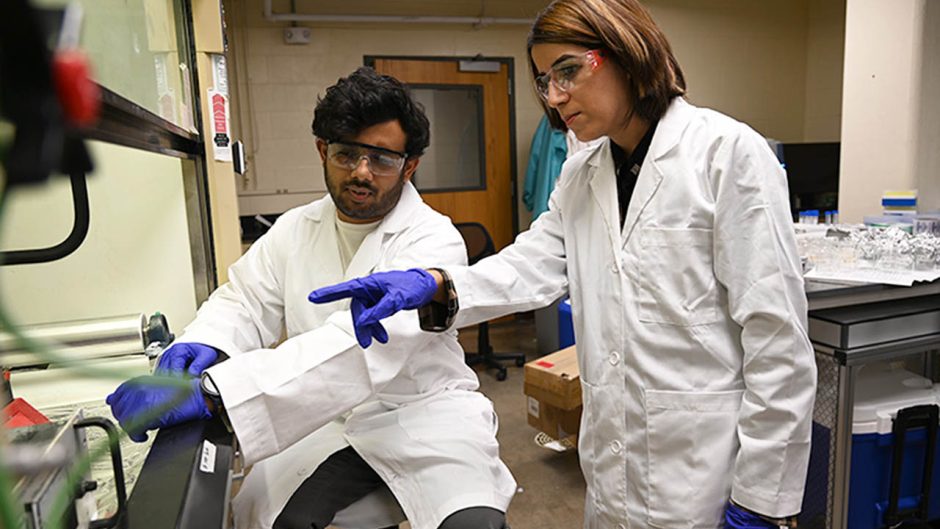 Two people in a lab