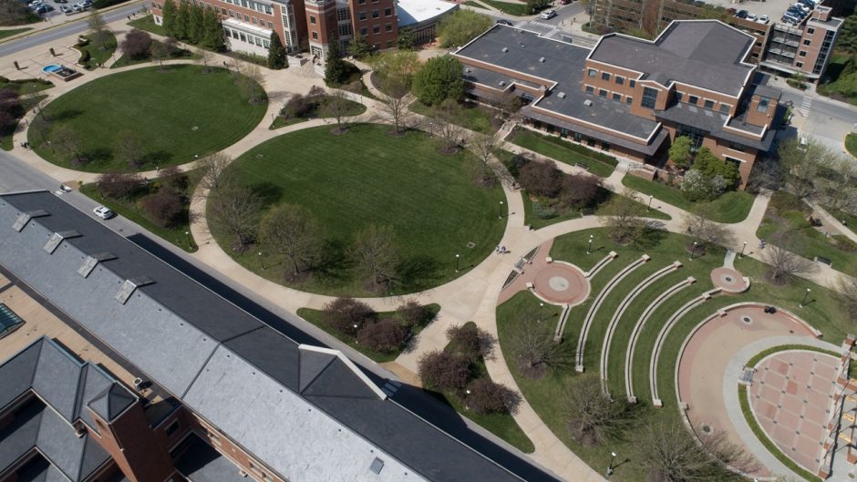 Drone aerial photographs near Traditions Plaza April 27, 2022.