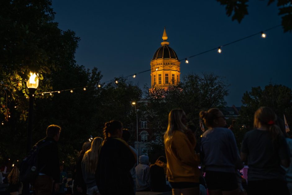 Crowd at Homecoming dome lighting