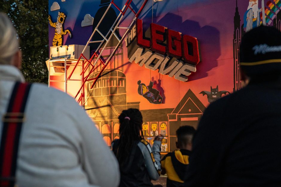 Crowd at Lego themed house