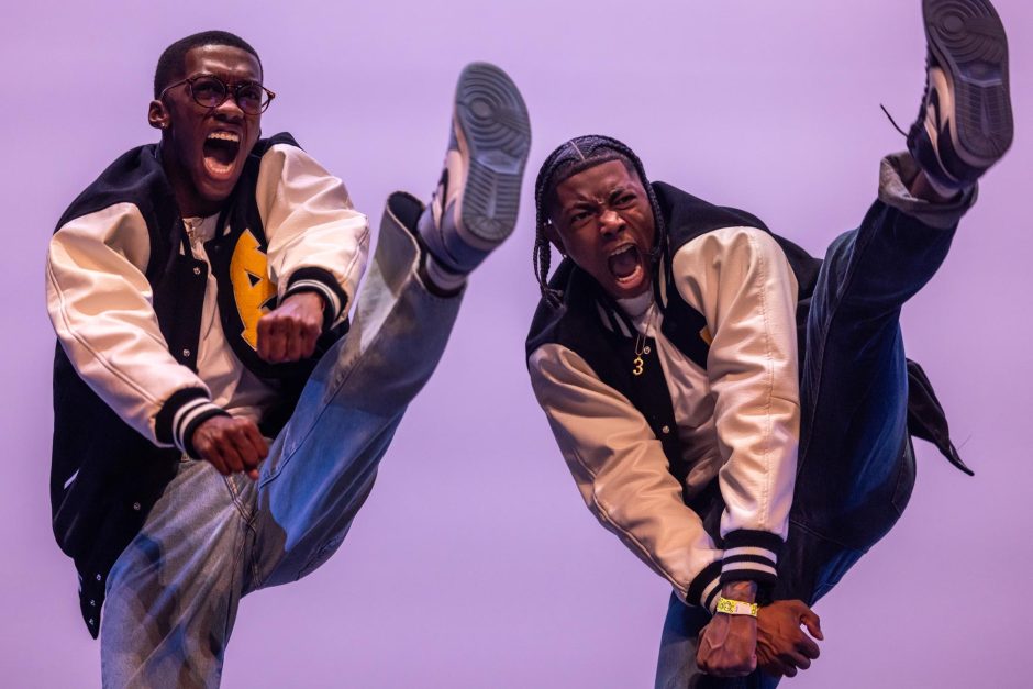 Students kick legs at step show