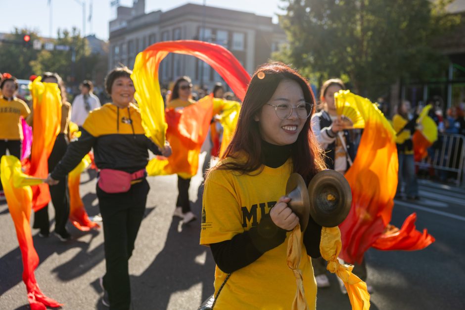 Students perform at parade