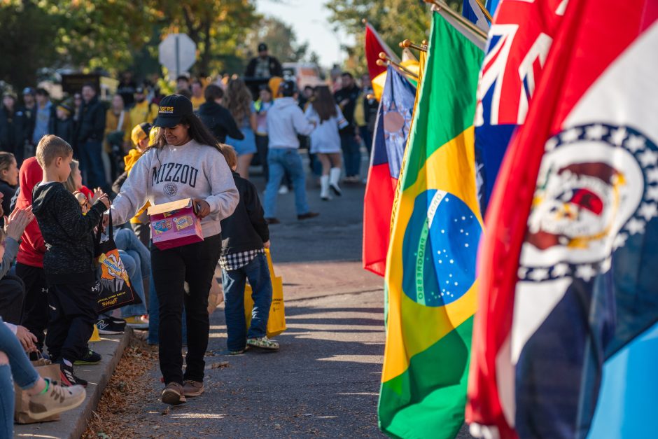 Flags line parade