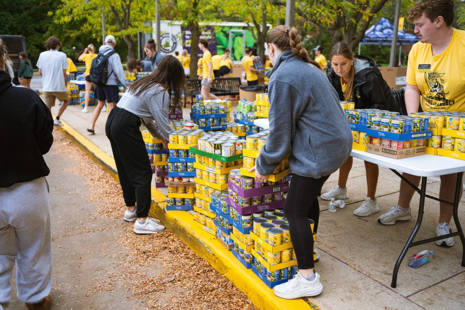 Students collect canned food