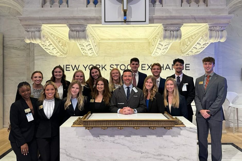 Students at the New York Stock Exchange