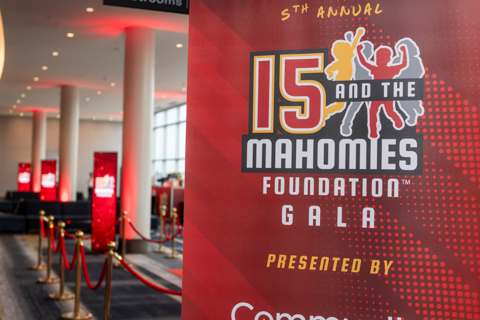 15 and The Mahomies Foundation banner and gala space