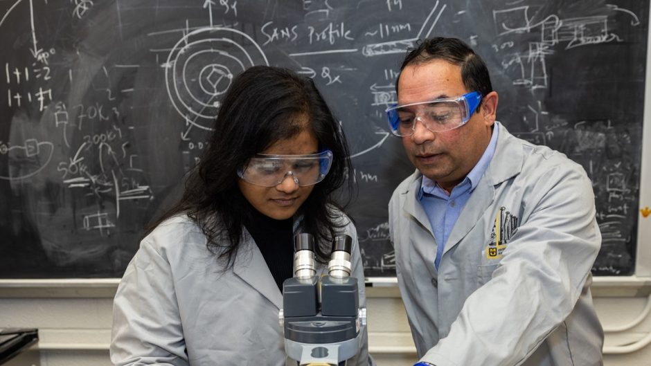 two people in a lab