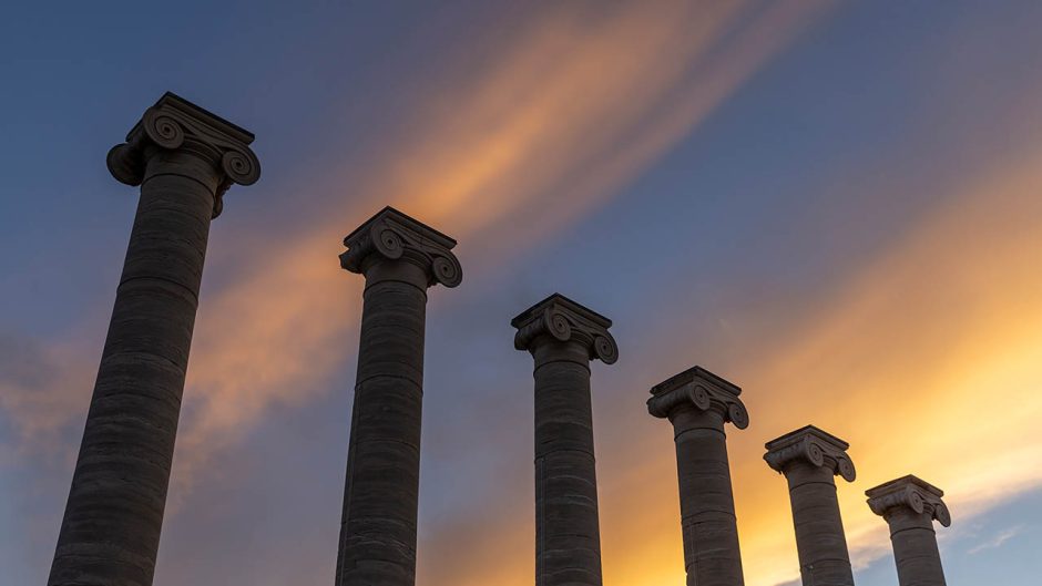 clouds over columns