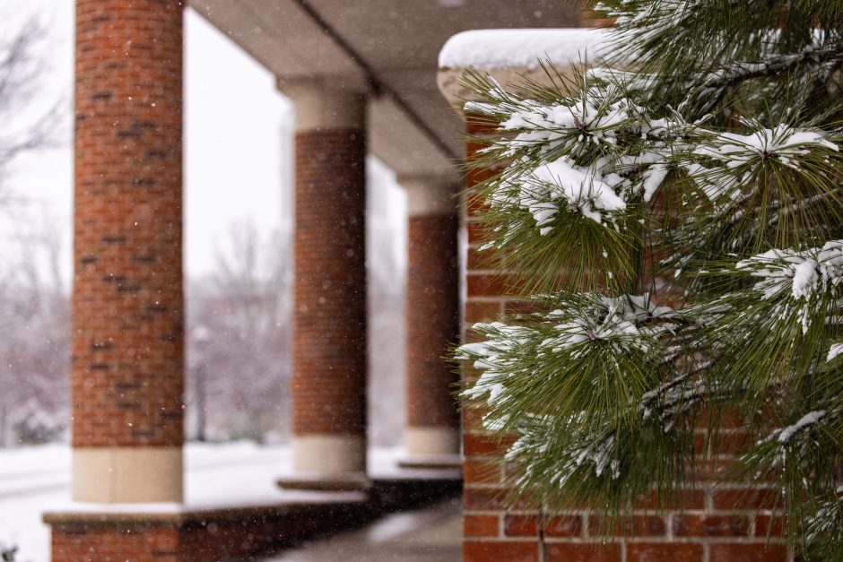 Snow outside of building