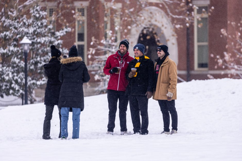 People play in snow