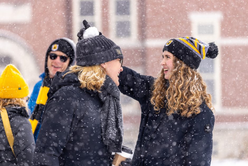 People play in snow