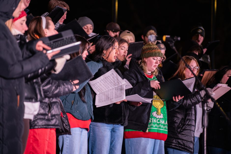 Choir sings at outdoor event