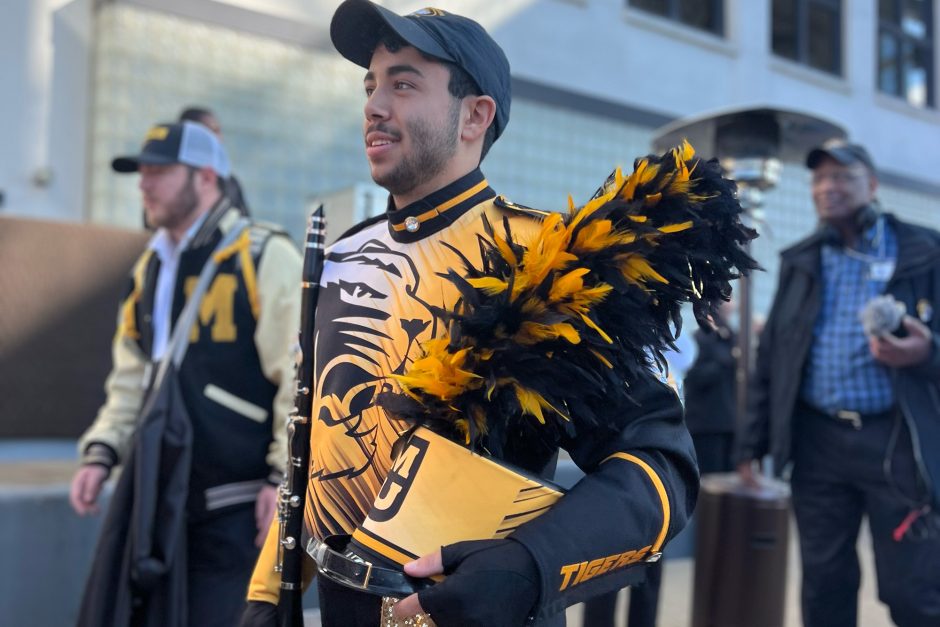 Marching Mizzou band member