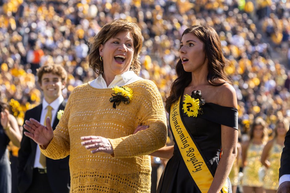 Woman with homecoming queen candidate