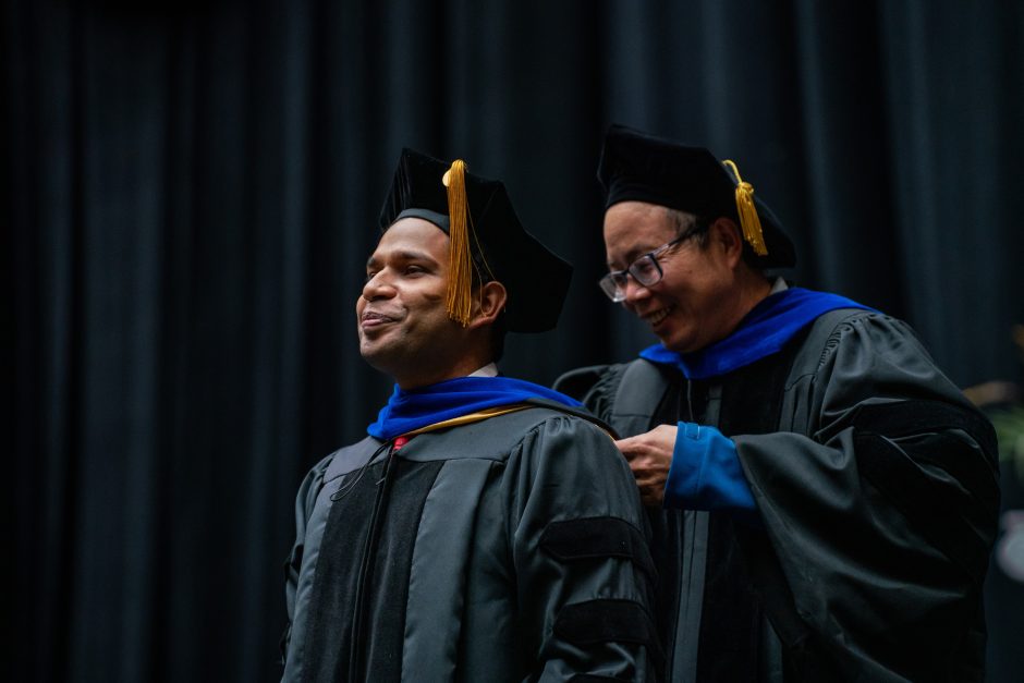 Graduate gets hooded