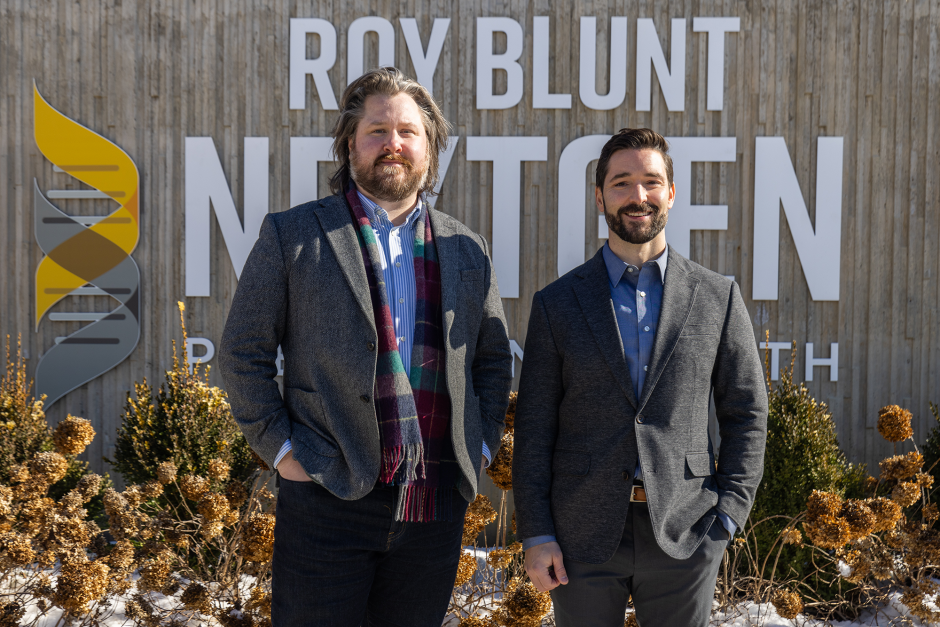 Keith Cassidy and Zachary Berndsen at the NextGen Precision Health building.