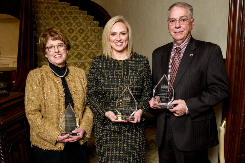 Geyer Award recipients hold awards