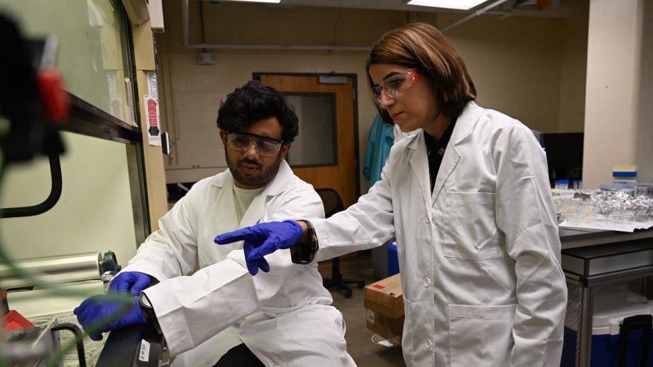 Two people in a lab