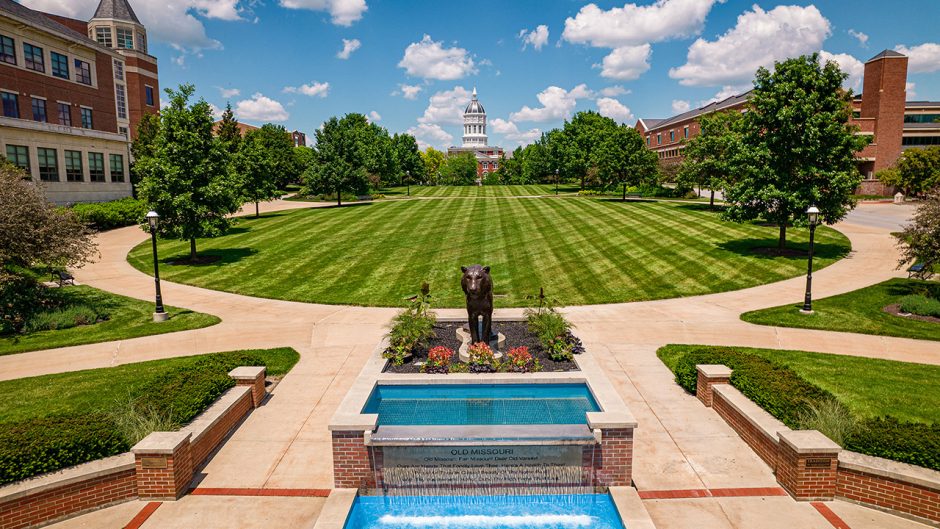 Tiger statue on campus