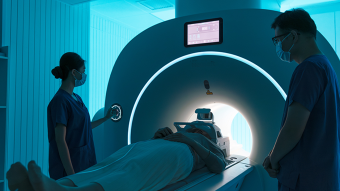 Physicians use MRI machine