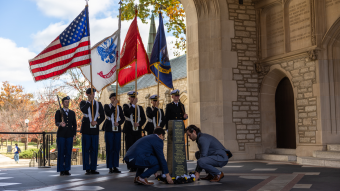 Veterans Center representatives lay wreath
