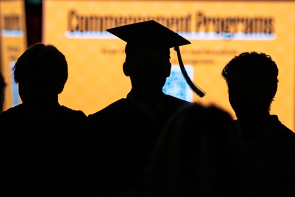 Silhouette of graduates