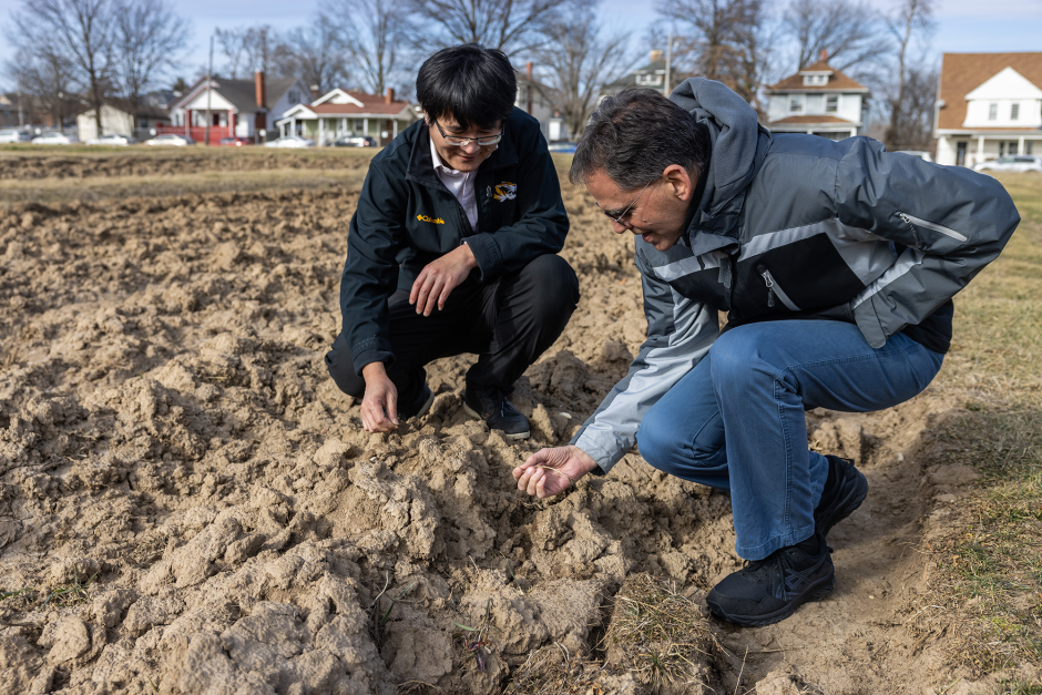 Researchers at Sanborn Field.