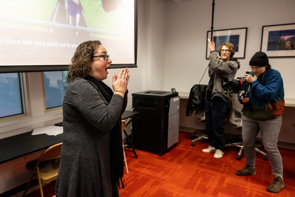 Professor in a classroom