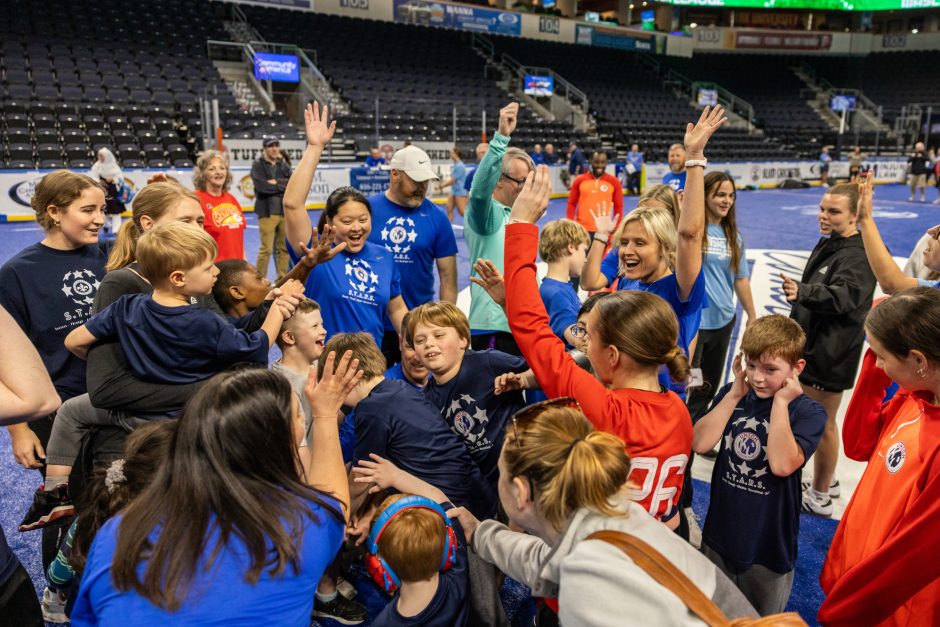 A group of children celebrating