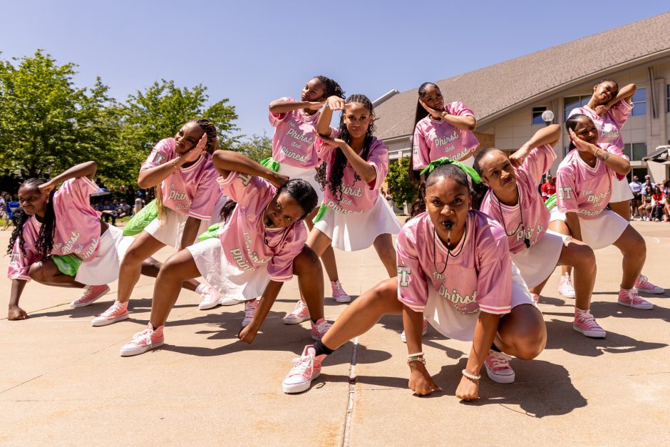 Group of dancers outside