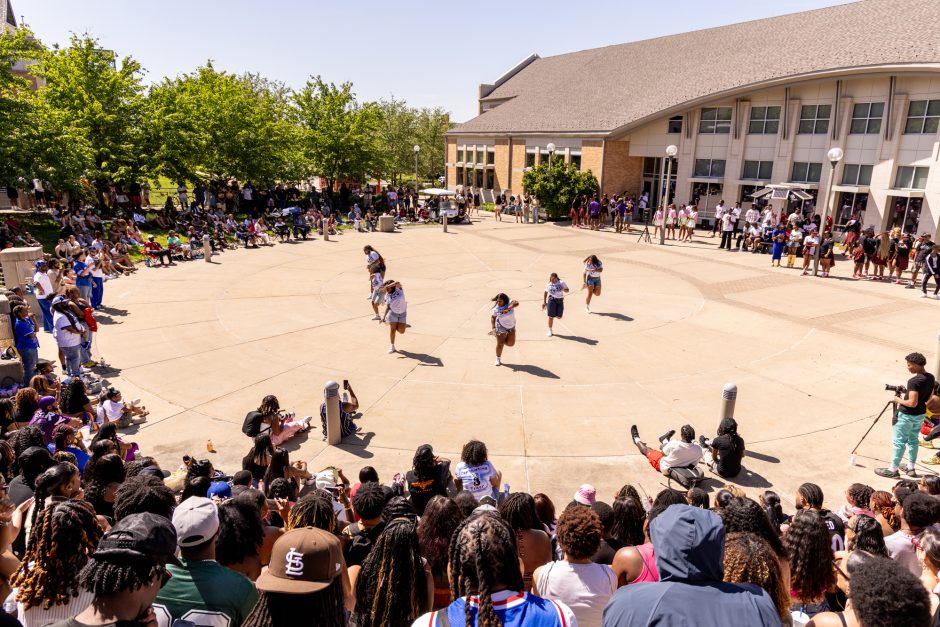 Group of dancers outside