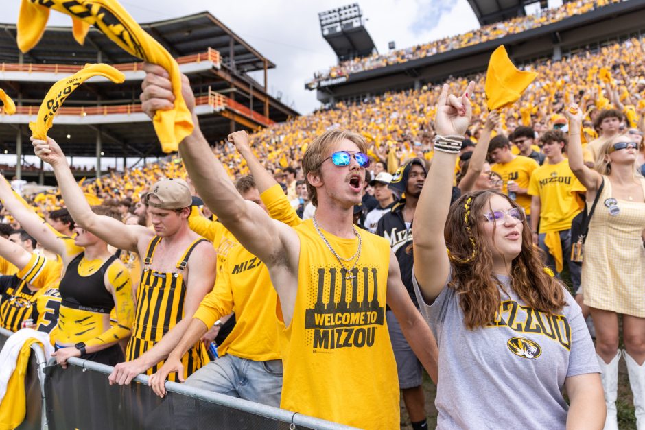 Student section of football game