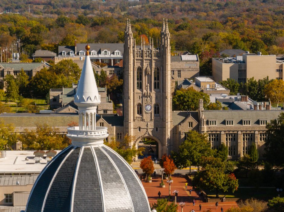 Memorial Union behind the dome of Jesse Hall