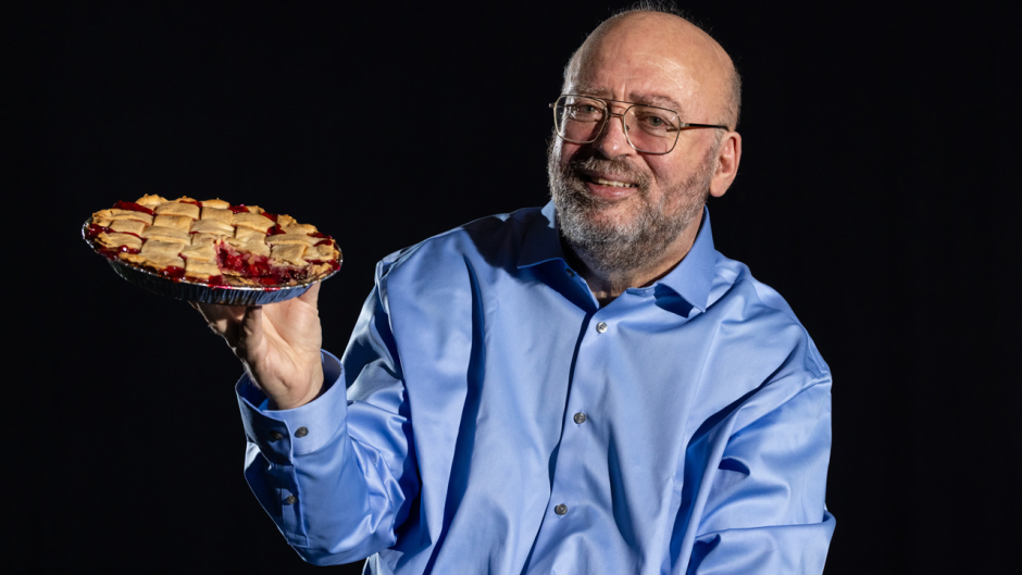 Stephen Montgomery-Smith with a pie