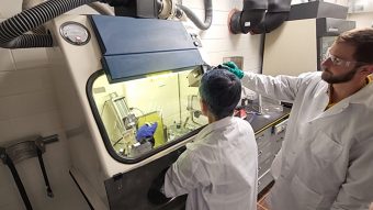 Scientists at research reactor