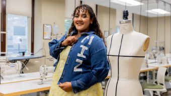 Mia Byrne in MIZ jacket