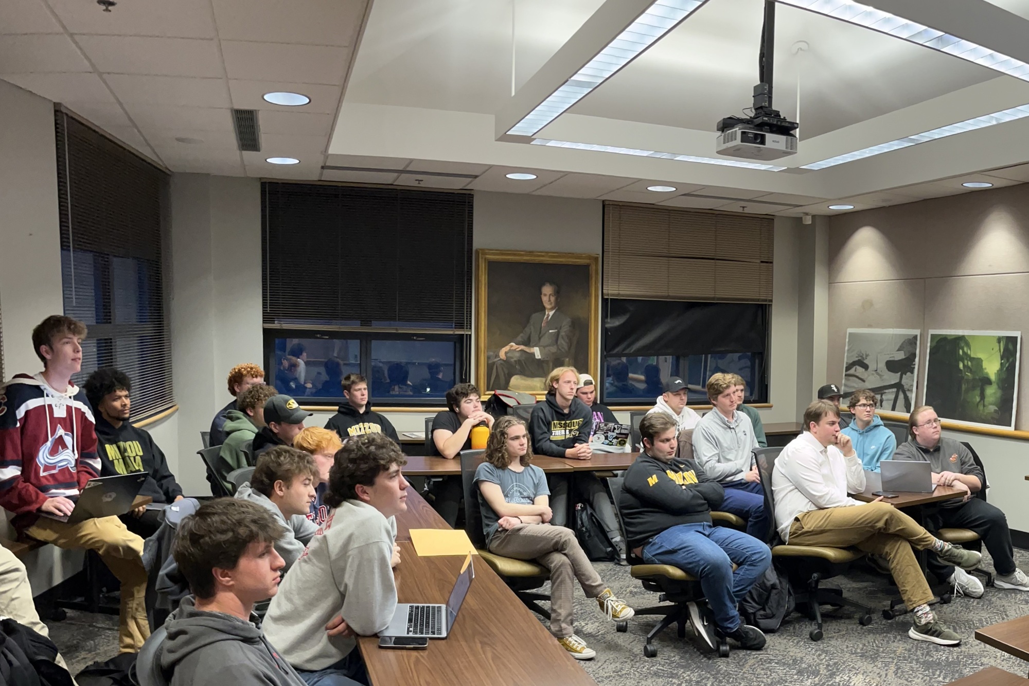 Group of Mizzou students in a classrooom