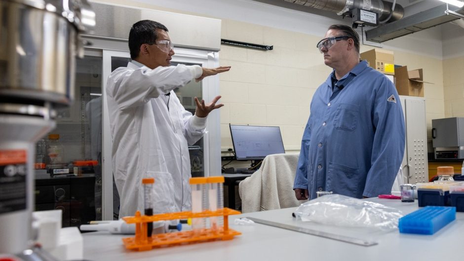 two researchers in a lab