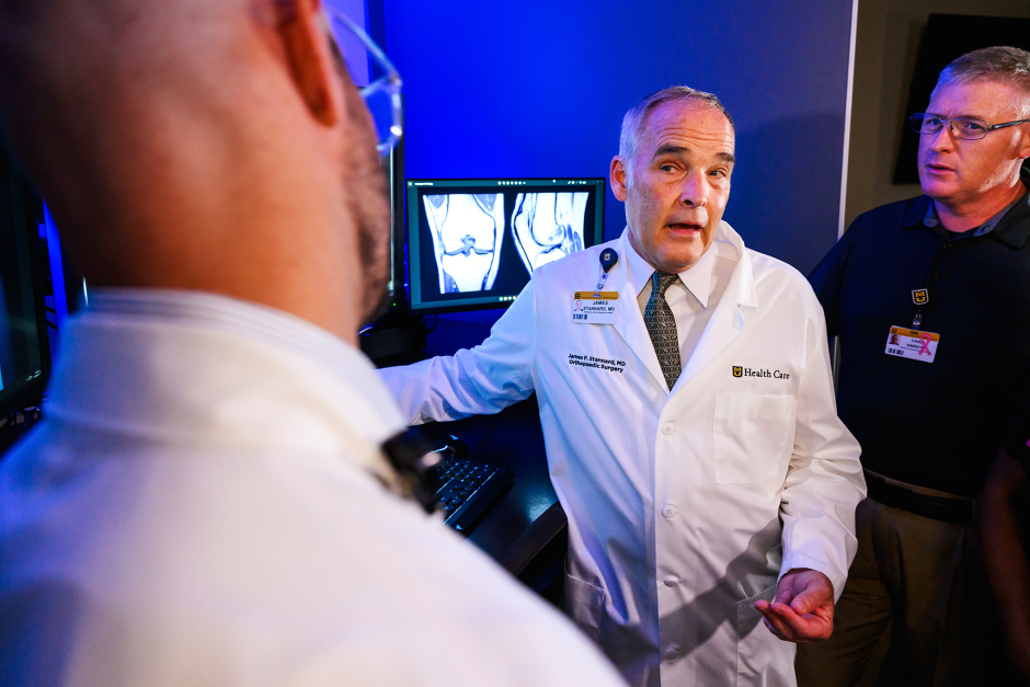 James Stannard collaborating with colleagues