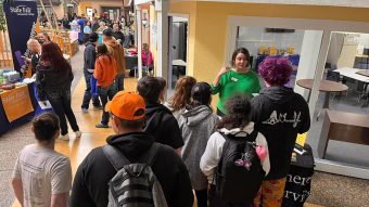 High school students attending post graduation opportunity fair.