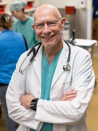 John Dodam in lab coat