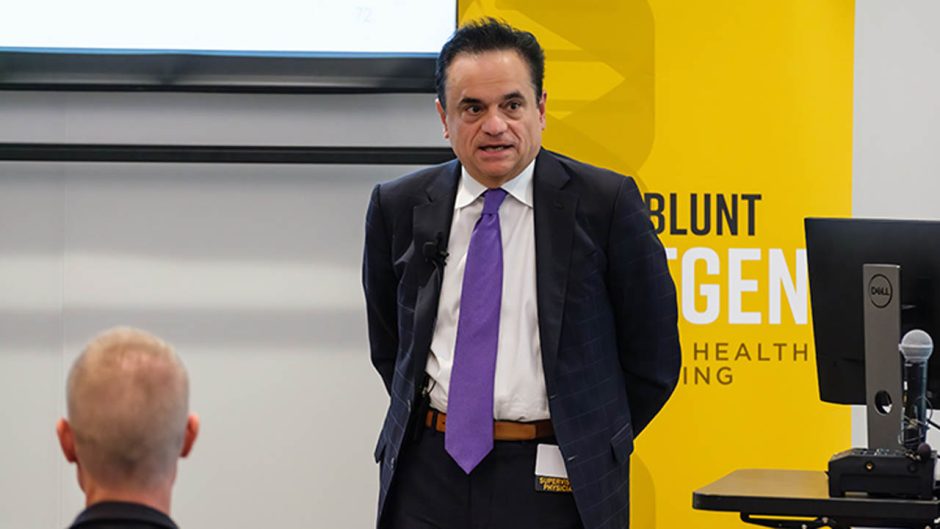 Ross Zafonte speaks to group